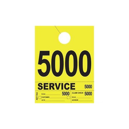 Asp 4Part Hvy-Brite Service Dispatch Nums Yellow 4 Digitset:5000-5999 Pk 2725
